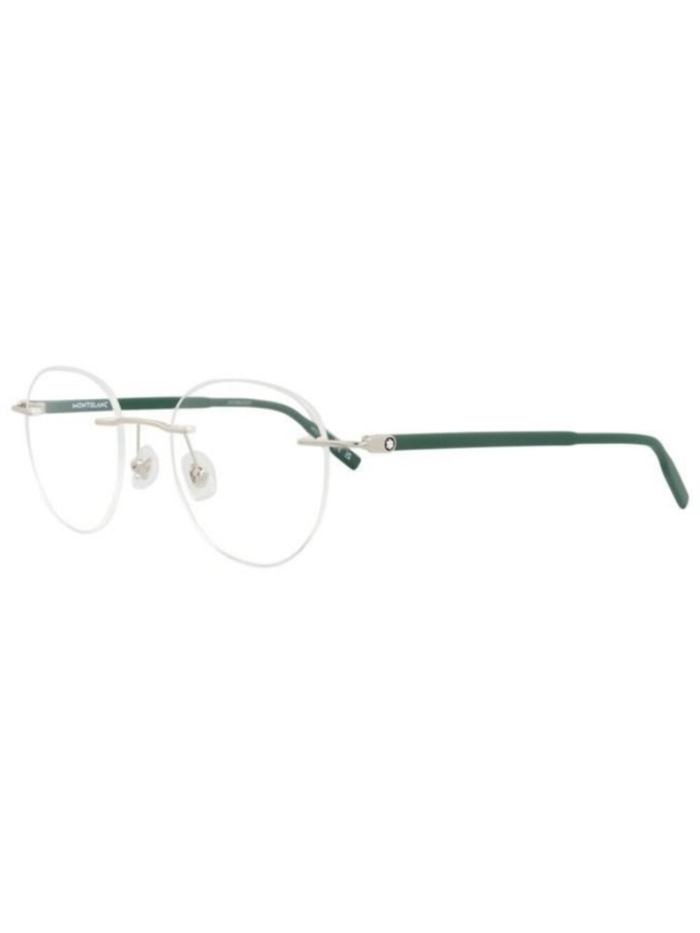 New Montblanc Mens Round/Oval Silver Green Transparent Fashion Designer Eyeglass